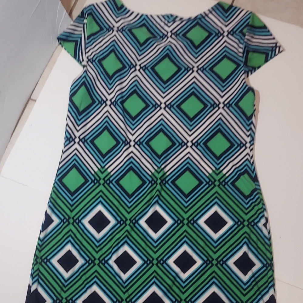Geometric Green and Blue Jessica Howard Dress Size Small